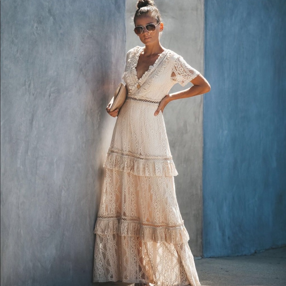 Vici dolls endless tiered lace maxi dress
